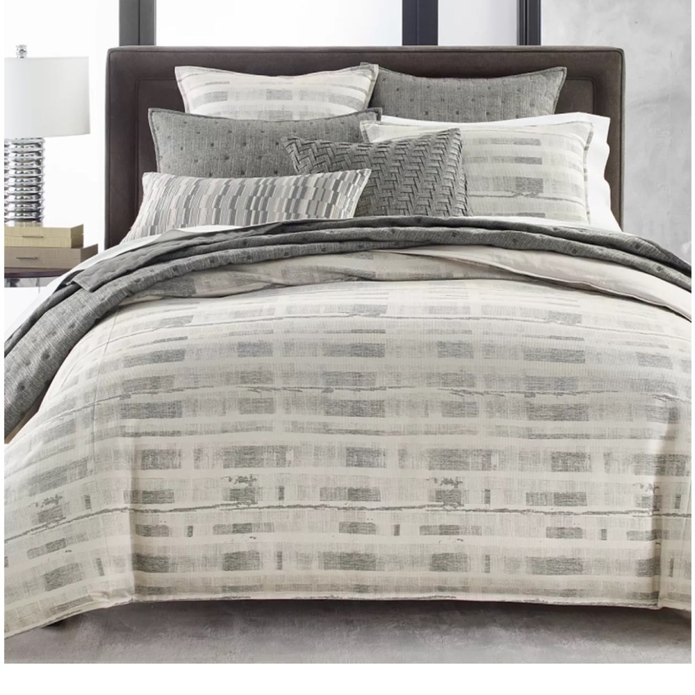 Broken stripe 3 piece duvet cover set, Full/Queen